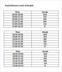 Scheduling of rest breaks for individuals should not interfere with the department's normal operation. Free 14 Lunch Schedule Samples And Templates In Pdf Ms Word