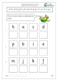Match the items on the right to the items on the left. Alphabet Putting Letters In Order 1 Word Classes By Urbrainy Com