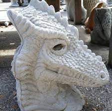 The naughty dragon garden ornament has done something bad but with his arms crossed and stubborn look on his face i wouldn't want to ask him what he did, well that and the fact dragons usually breath fire. 28 Dragon Head Candleholder Concrete Garden Statues Concrete Garden Concrete Statues