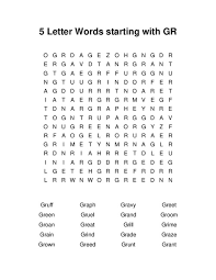 Find famous film titles, phrases and more! 5 Letter Words Starting With Gr Word Search