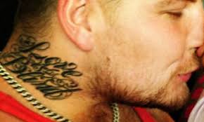 With a shock and awe tattoo for the ages. Man Asked To Leave Adelaide Pub For Neck Tattoo That Pays Tribute To Blind Daughter Daily Mail Online