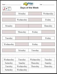 Since my first grader is so eager to use her pencil and do cut & paste activities, i wanted to make her a few days of the week worksheets. Days Of The Week Activities Worksheets Printables And Lesson Plans