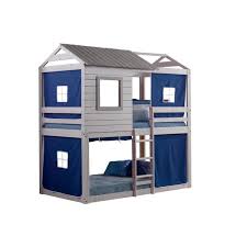 Loft bed with slide models will be reviewed in this article. Reviews For Donco Kids Deer Blind Blue Tent Twin Bunk Bed Loft 1370 Ttlg 1370 Db The Home Depot