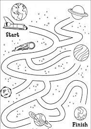 Free Simple Maze Printables For Preschoolers And Kindergartners Space Theme Preschool Space Crafts Mazes For Kids