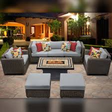 Delacora Tkc Dpf Ven08d Venice Outdoor 8 Piece Conversation Set Includes Cha Outdoor Wicker Patio Furniture Conversation Set Patio Wicker Patio Furniture Set