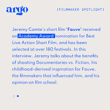 The awards are announced and presented early in the following year. Argo Short Film Platform Pa Twitter Filmmaker Spotlight Jeremy Comte Director Behind The Academy Award Nominated Short Film Fauve Provides His Thoughts On Shooting Documentaries Vs Fiction Films His Inspiration Behind