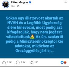 Azért amikor Magyar Péter "egy állatorvosként" hivatkozik Hadházy Ákos ra, szerintem sokan szomorodunk el. Mert ugye azt mondja, a nép - horribile dictu! - jobban örült volna egy korrupcióellenes múlttal bíró jogásznak