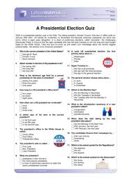 Arbeitsblatt A Presidential Election Quiz Lehrermaterial De