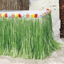 Tropical Flowered Table Skirt Luau Decorations Hawaiian Luau Party Caribbean Party