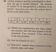 Start studying carbon 14 dating. Solved 28 Carbon Dating Is Used By Archeologists To Dete Chegg Com