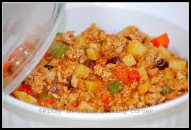 Ground Pork In Tomato Sauce And A Bunch Of Awards Pork Giniling Recipe Ground Pork Recipes Pork Recipes