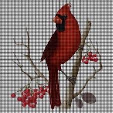 Free Cross Stitch Pattern Cardinal Bird Cardinal Portrait Crochet Pattern In 2020 Cross Stitch Bird Bargello Patterns Crochet Patterns