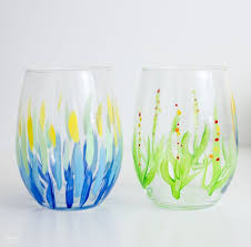 All pedestal goblets in different patterns. Diy Painted Wine Glasses From The Dollar Store The Navage Patch