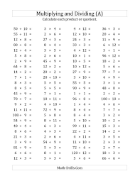The 100 Horizontal Multiplication Division Questions Facts 1 To 12 A Math Worksheet From The Mixed Math Fact Worksheets Division Worksheets Math Worksheets