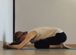 Yin Yoga At The Wall Childs Pose Yin Yoga Yin Yoga Poses Restorative Yin Yoga