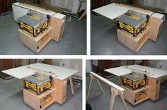 Tablesaw Outfeed Support Workstation With Aux Fence Storage Diy Table Saw Table Saw Portable Table Saw
