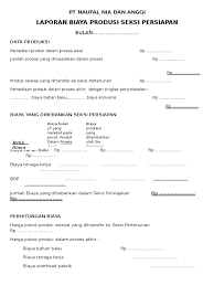 Hitung besar biaya bahan baku. Laporan Biaya Produksi Pdf