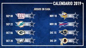 Colts vs chiefs, cowboys vs rams, chargers vs patriots y eagles vs saints. Calendario Completo De La Temporada 2019