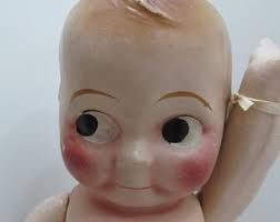 Vintage Rose O'neill Bisque Kewpie Doll Jointed Arms Germany 5.25"t 1920s