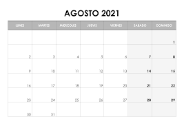 Calendario agosto 2021 para imprimir. Calendario Agosto 2021 Calendarios Su