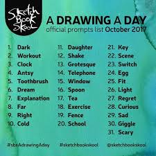 A Drawing A Day October Daily Drawing Prompts Sketchbook Skool 100+ inspiring ideas for what to draw day after day.