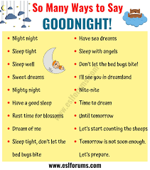 Poetry that rhymes relays a message through the music of the spoken word. Goodnight Quotes 18 Funny Goodnight Messages In English Esl Forums