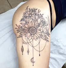 Sunflower Tattoo On Thigh Sunflower Tattoo Ideas For Woman Unique Sunflower Tattoo Tiny Tattoos For Women Sunflower Tattoo On Thigh Unique Sunflower Tattoo