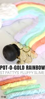 Learn How To Make St Patricks Day Rainbow Fluffy Slime Recipe With The Kids This Spring Making Homemade Fluffy Homemade Slime Fluffy Slime Cool Slime Recipes