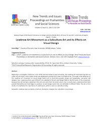 Illinois' understaffed nursing homes should be fined. Pdf Lowbrow Art Movement As A Subculture Art And Its Effects On Visual Design