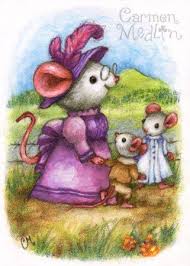 Walking With Grandma Cute Mouse Art Carmen Medlin Art Cute Art Cute Mouse