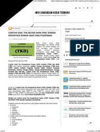 Prediksi soal pppk auditor 2019. Contoh Soal Tkd Seleksi Non Cpns Tenaga Kesehatan Rumah Sakit Dan Puskesmas Info Lowongan Kerja Terbaru Pdf