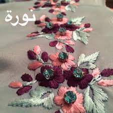 موديلات الطرز من أعمال الأخت نورة نورة hand embroidery flowers hand embroidery designs hand work embroidery