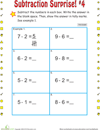 Ipracticemath intends to provide large number of math practice for learning addition and subtraction. Subtraction Surprise 4 Worksheet Education Com Subtraction Subtraction Worksheets First Grade Math Worksheets