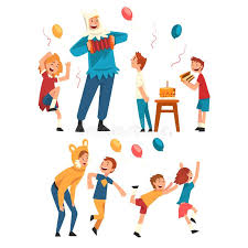 To renee and alanah thank you so.much for a beautiful experience f.or my little anabelle birthday which was on the 22nd june she was stocked and over the moon thank you alanah for coming in nice and early to set it all. Happy Children Having Fun With Animator At Birthday Party Entertainers In Festive Costumes Performing And Playing With Stock Vector Illustration Of Cheerful Excited 145628659