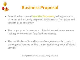 From the executive summary to the financial projections. Smoothie Bar Celona Smoothie Juice Bar Business Plan Ppt Video Online Download