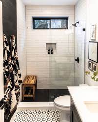 Maybe you would like to learn more about one of these? Estrella Black Cement Tile Black And White Tile Riad Tile Cottage Style Bathrooms Tub Shower Combo Remodel Bathroom Design