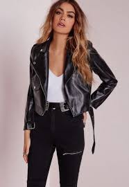 Missguided Petite Faux Leather Biker Jacket Black Fashion Jacket Outfits Leather Jacket Outfits