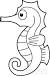 Cute Seahorse Clipart Black And White
