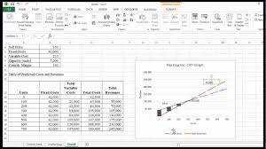 cvp analysis and charting using excel demonstration