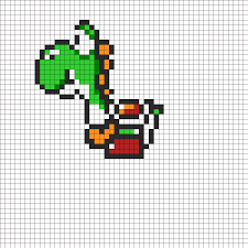 8 Bit Yoshi Kandi Pattern Kandi Patterns Pony Bead Patterns Perler Bead Art