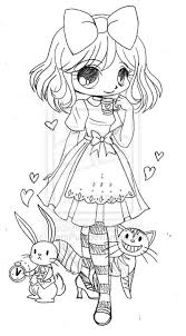 Alice In Wonderland Commission Sketch By Yampuff On Deviantart Chibi Coloring Pages Cute Coloring Pages Cartoon Coloring Pages