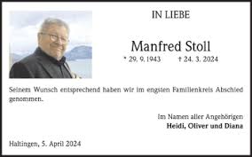 Kondolenzbuch von Manfred Stoll