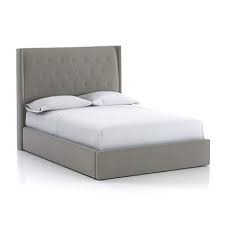 $900 brompton tufted wingback velvet uphlolstered bed. Ronin Queen Tufted Wingback Bed Dove Crate And Barrel