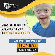 5 Days Special Need Education Classroom Program In Mumbai Education Classrooms Teachers Teache Autism Training Classroom Programs Special Needs Teacher