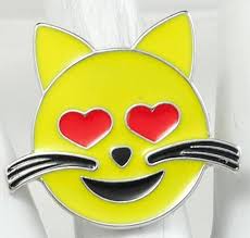 Emoji Cat Love Ring Red Heart Eyes Yellow Cat Lovers Etsy Shop Names Etsy Artist Etsy Items