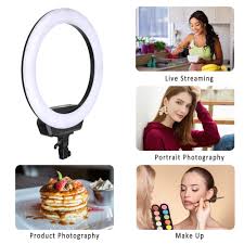 Zomei 16 Inch Led Selfie Ring Light Camera Lamp 3200 5600k With Tripod Stand Cellphone Holder Kit For Video Live Stream Makeup For Iphone X Xs Xr 8 8 Ring Light