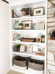 How To Style Open Shelves 3 Tips For An Uncluttered Look Shelf Decor Living Room Living Room Shelves Cheap Home Decor