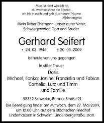 Traueranzeigen von Gerhard Seifert
