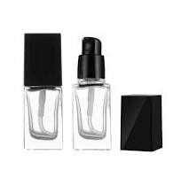 2Pcs 20ml/0.7oz Empty Clear Square Glass Emulsion Essence Bottle With Black  Pump Head Cosmetic Foundation Travel Vials Containers Holder For Lotion ...