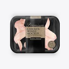Packreate Chicken Wing Tray Packaging Mockup Black Food Packaging Design Frozen Food Packaging Chicken Wings